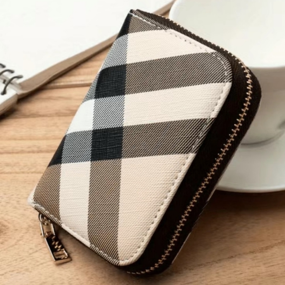 "Luxury style" Plaid credit-card accordion wallet - Picture 1 of 3